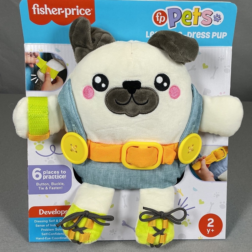 Fisher-Price FP Pets Learn-to-Dress Pup Plush Fine Motor Skills Toy 2+ NEW